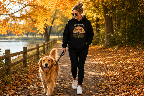 Easily Distracted by Golden Retrievers Hoodie – Funny Golden Retriever Lover Sweatshirt
